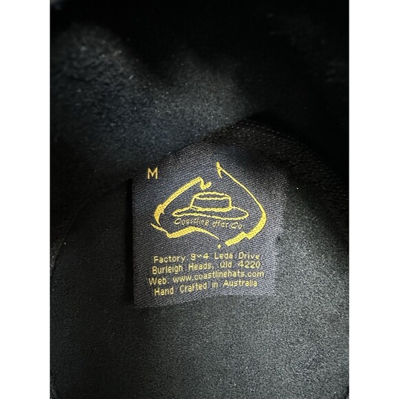 Vintage Coastline Hat Co Black Leather Australian Hat Size Med Crocodile Dundee - Picture 11 of 12